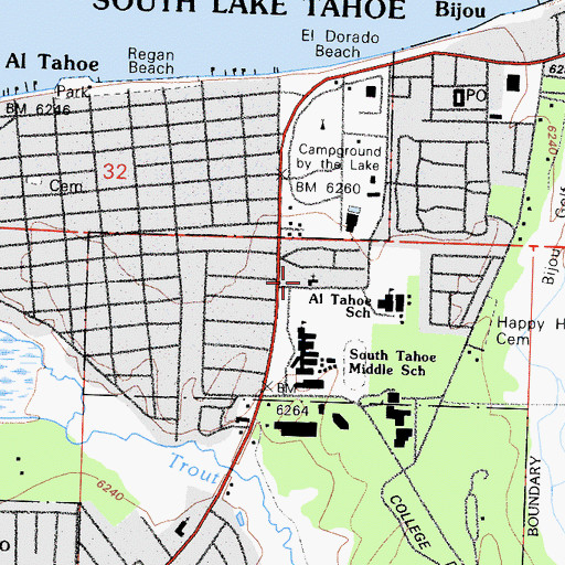 Topographic Map of Saint Theresa School, CA