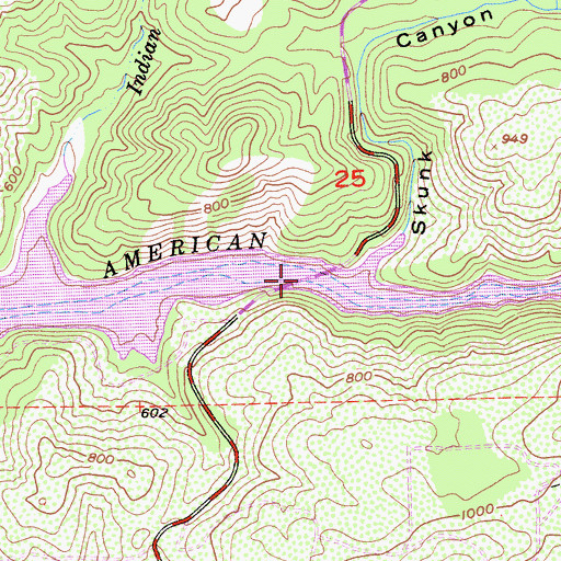 Topographic Map of Salmon Falls Bridge, CA