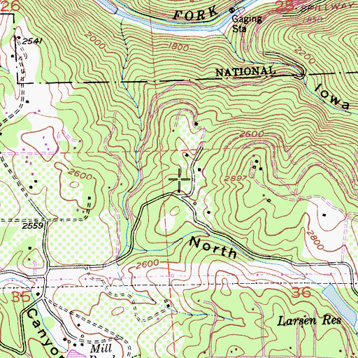 Topographic Map of The Good Earth Apple Farm, CA