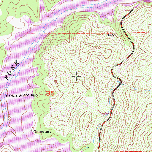 Topographic Map of Zee Estates, CA