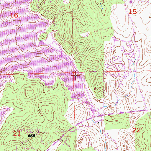 Topographic Map of Browns Ravine Recreation Area, CA