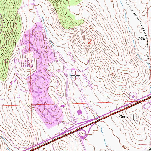 Topographic Map of El Dorado Hills Golf Course, CA