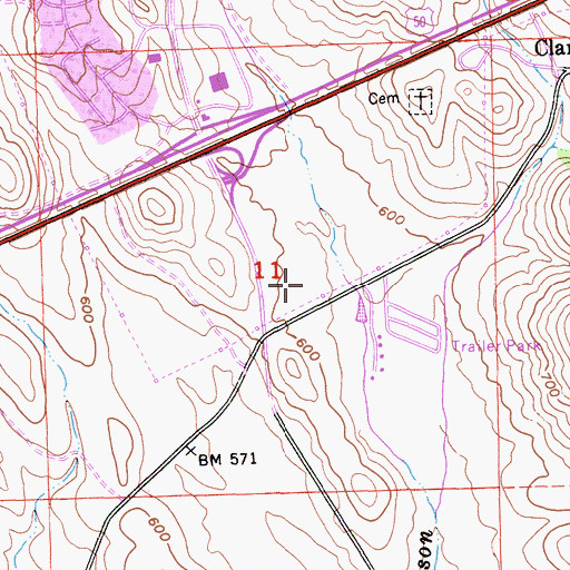 Topographic Map of El Dorado Hills Post Office, CA