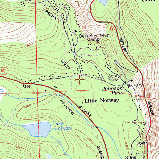 Topographic Map of Little Norway, CA