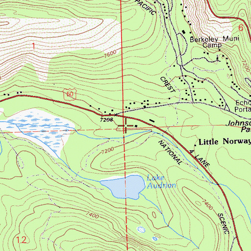 Topographic Map of Little Norway Post Office, CA