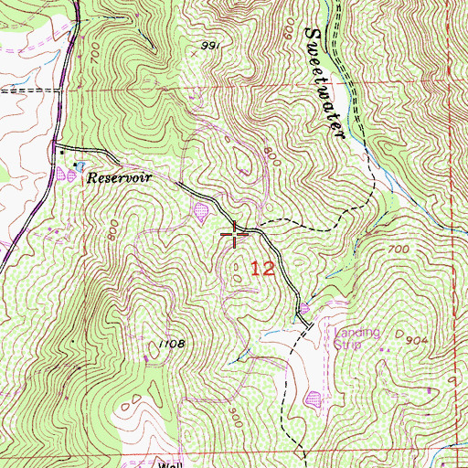 Topographic Map of Manzanita Acres, CA