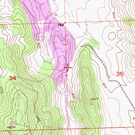 Topographic Map of Oak Ridge Village, CA