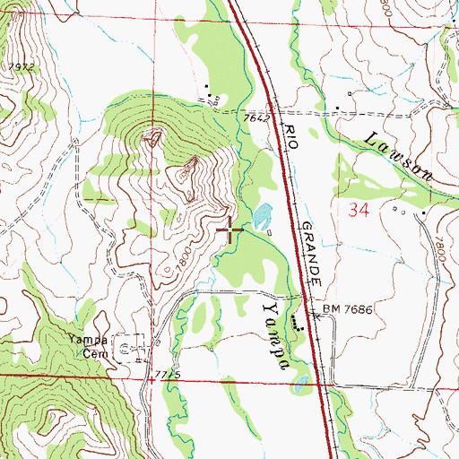 Topographic Map of Watson Creek, CO