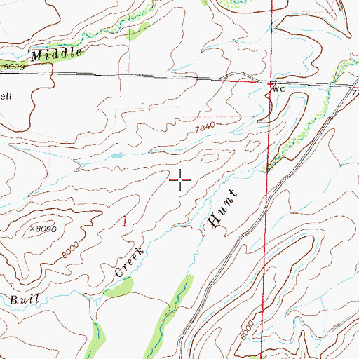 Topographic Map of Bull Creek, CO