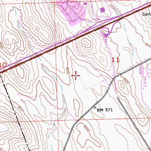 Topographic Map of Springfield Meadows, CA