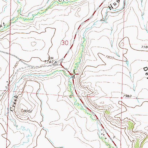 Topographic Map of Middle Hunt Creek, CO