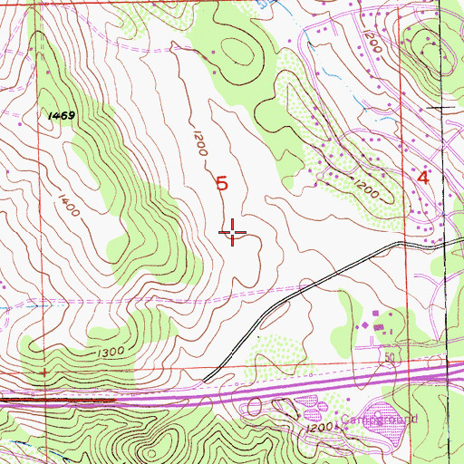 Topographic Map of Bar J Ranch, CA