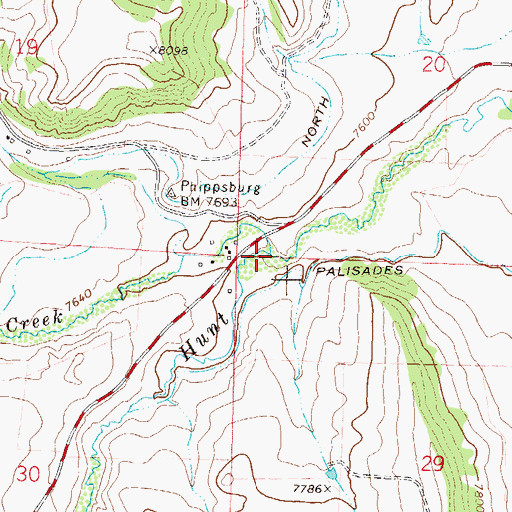 Topographic Map of North Hunt Creek, CO