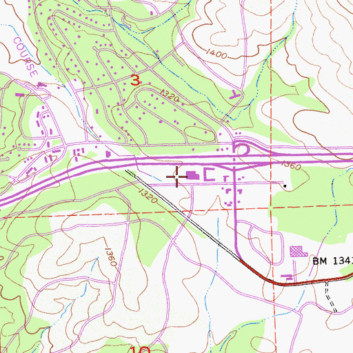 Topographic Map of Burke Junction Shopping Center, CA