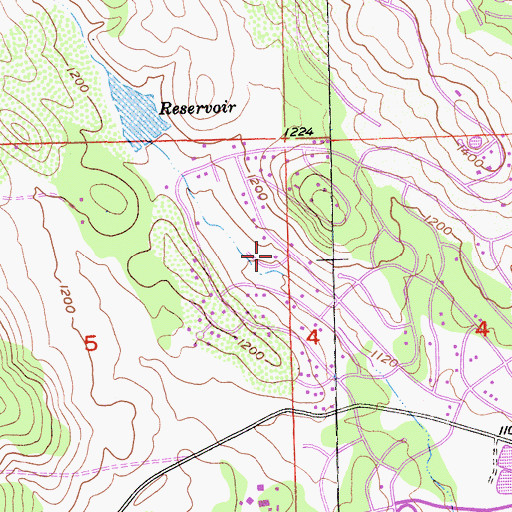 Topographic Map of Cambridge Oaks, CA