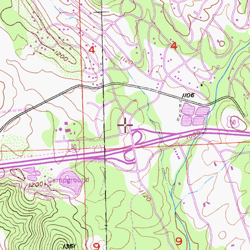 Topographic Map of Cambridge Plaza Shops Shopping Center, CA
