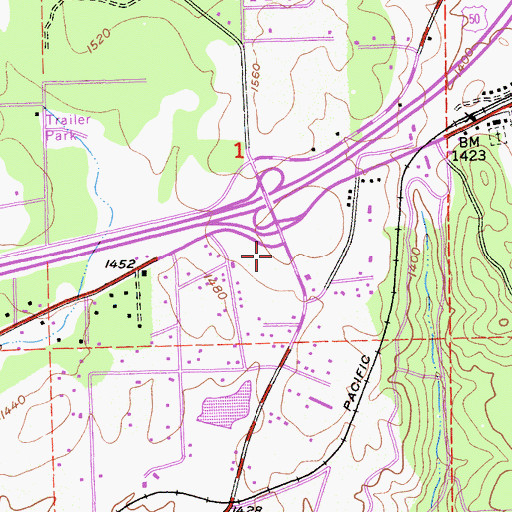 Topographic Map of Durock Shopping Center, CA
