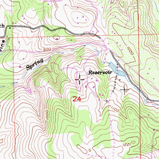 Topographic Map of Green Springs Valley, CA