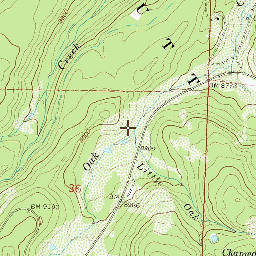 Topographic Map of Little Oak Creek, CO