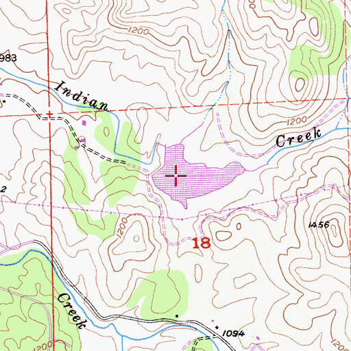 Topographic Map of Indian Creek Reservoir, CA