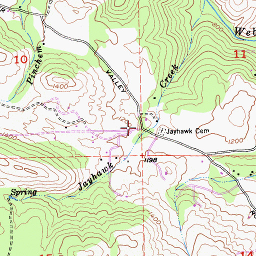 Topographic Map of Jayhawk, CA