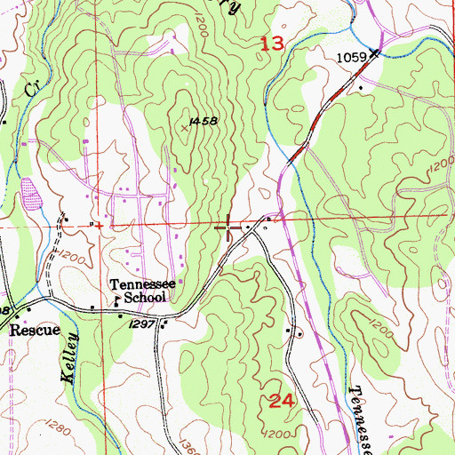 Topographic Map of Mariemont, CA