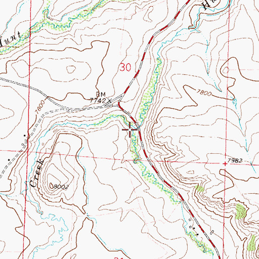 Topographic Map of South Hunt Creek, CO