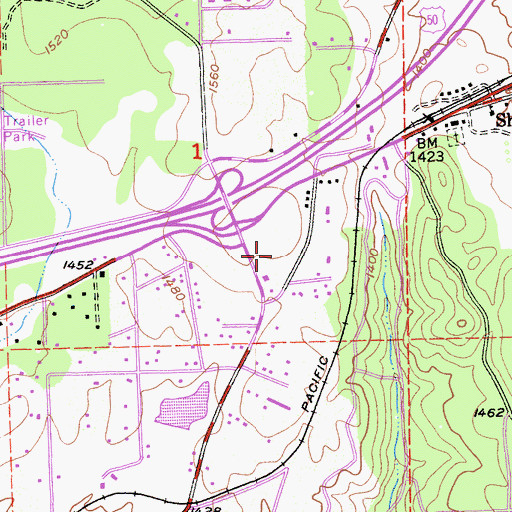 Topographic Map of Shingle Springs Post Office, CA