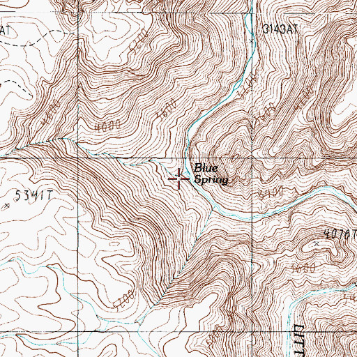 Topographic Map of Blue Spring, AZ