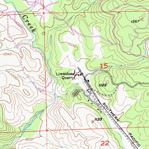 Topographic Map of Sprekels Quarry, CA