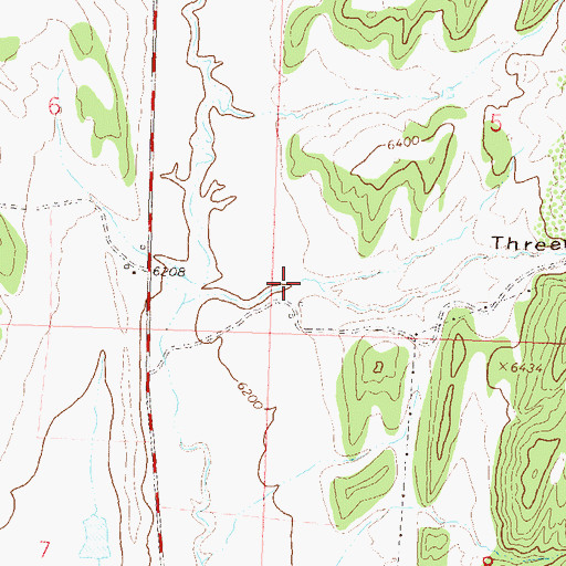 Topographic Map of Threemile Gulch, CO