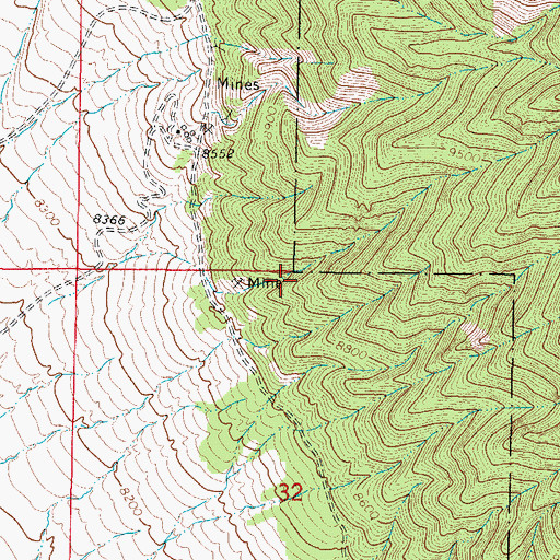 Topographic Map of Elarton Manganese Deposit, CO