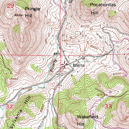 Topographic Map of Humboldt Mine, CO