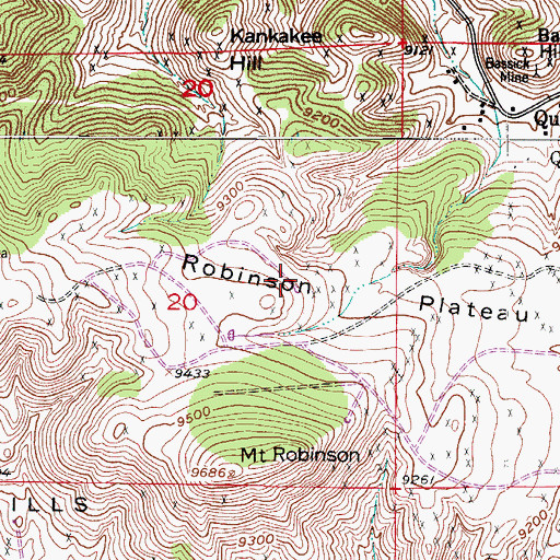 Topographic Map of Mount Robinson Mine, CO