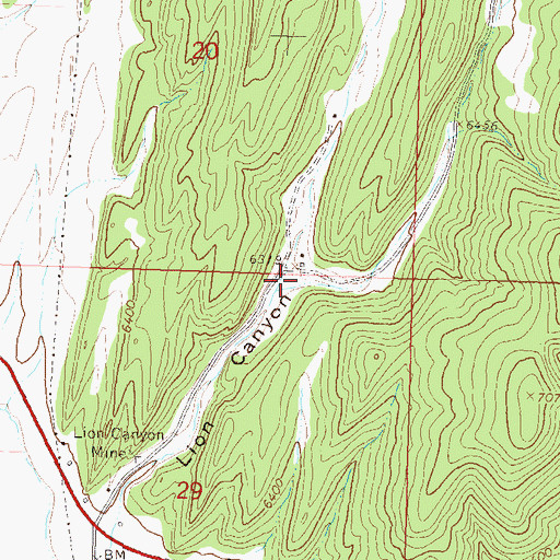 Topographic Map of East Fork Lion Canyon, CO