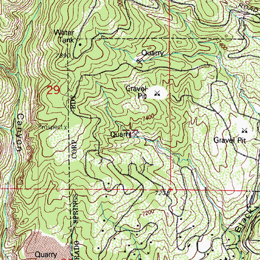 Topographic Map of Black Canyon Mine, CO