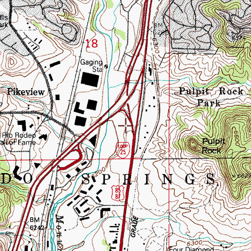Topographic Map of Mountain View Mine, CO