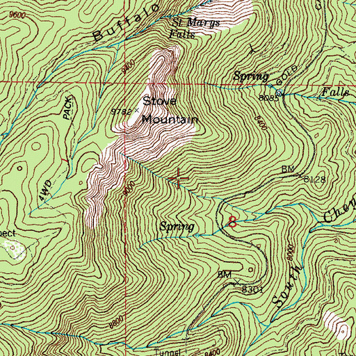 Topographic Map of Duffields Mine, CO