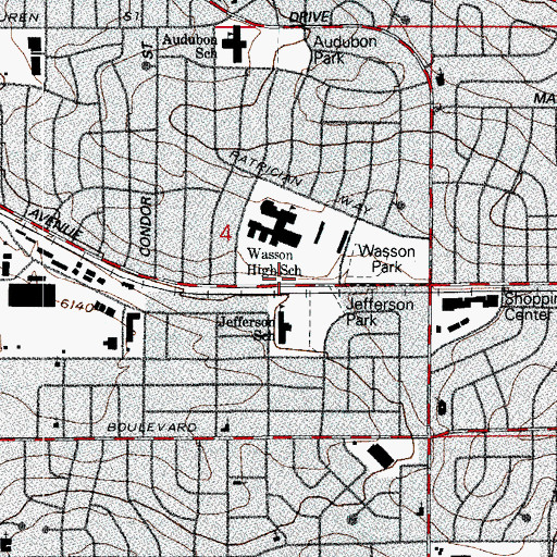 Topographic Map of Austin Bluffs Mine, CO