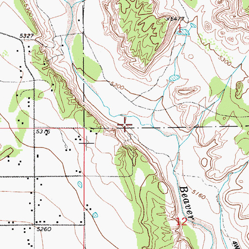 Topographic Map of Beaver Creek Mine, CO