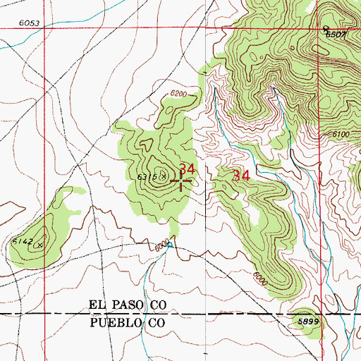 Topographic Map of Booth Gulch Pit, CO