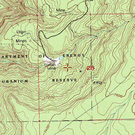 Topographic Map of Black Jack Mine, CO