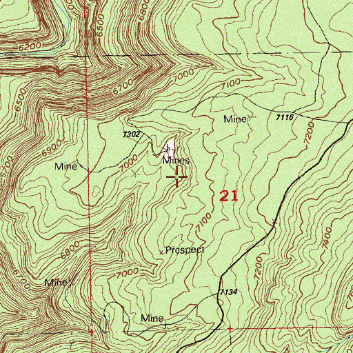 Topographic Map of Chief One Mine, CO