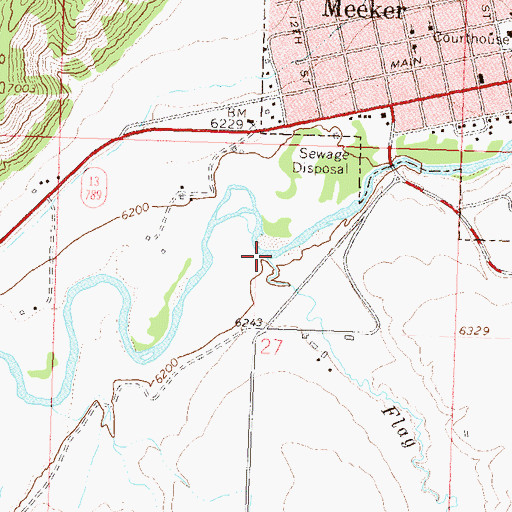 Topographic Map of Flag Creek, CO