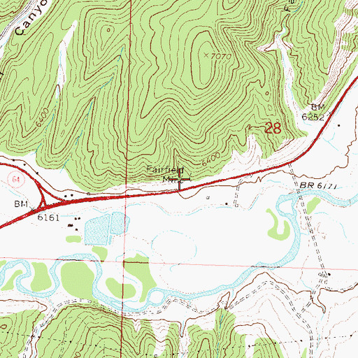 Topographic Map of Fairfield Mine, CO
