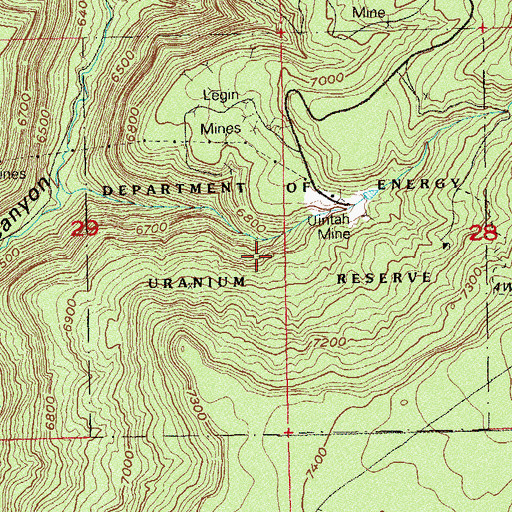Topographic Map of Uintah Two Lode, CO