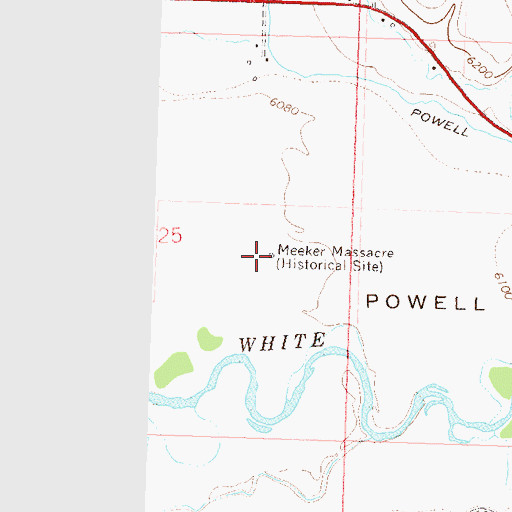 Topographic Map of Meeker Massacre, CO