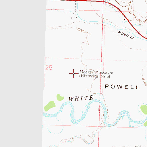 Topographic Map of Meeker Massacre, CO