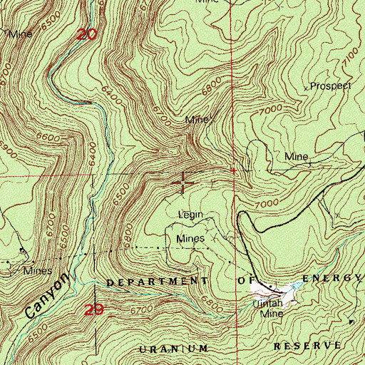 Topographic Map of Frenchie Rim Mine, CO