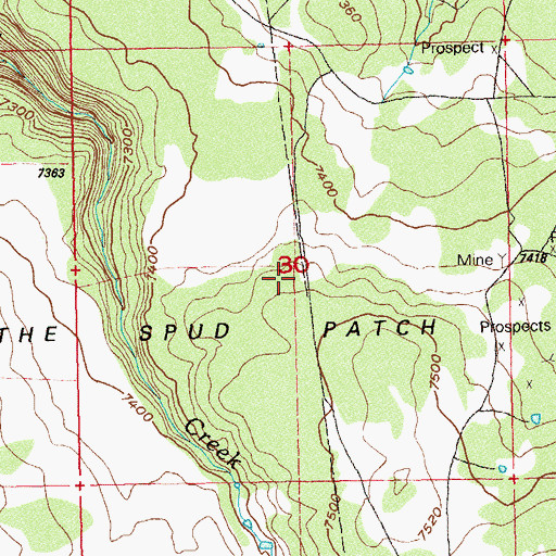 Topographic Map of Lucky J Mine, CO